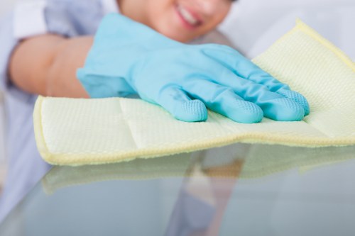 Curtain cleaning in a bright living room with fresh window treatments