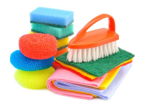 Pet stain and odour cleaning supplies on a floor